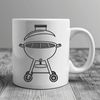 Backyard BBQ Essentials Vector Graphic A vector graphic illustration of a backyard BBQ setup with grill and utensils.