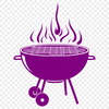 Free Grill SVG Clip Art A 2D illustration of a grill with food on the cooking surface.