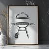 Colorful BBQ Vector Art A vector illustration of a barbecue grill with utensils and food on the side.