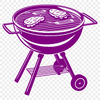 Beautiful Grill Illustration A graphic illustration of a barbecue grill with utensils and food, created as a vector design.