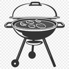 BBQ Burger Clip Art Vector A close-up illustration of a sizzling grilled burger on a BBQ, perfect for vector art projects.