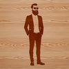 Vector Portrait with Beard Illustration A detailed illustration of a male figure with facial hair, created as a vector graphic for design purposes.