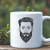 Adult Male Silhouette Vector Image An SVG vector image depicting a bearded adult male.