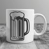 Frothy Beer Glass Vector Illustration A digitally created representation of a beer glass with a frothy head and liquid inside.