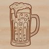 An icon representation of a beer glass on a transparent background.