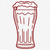 Refreshing Beer Illustration A transparent glass filled with a cold beer, perfect for vector art designs.