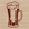 Free SVG Clip Art of a Beer Mug A simple illustration of a beer glass with a foamy head, perfect for printing on various materials.