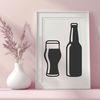 Beautiful Bottle Graphic Design A clear, isolated illustration of a bottle of beer with its logo and branding intact.