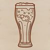 Frothy Beer Vector Graphics A stylized illustration of a beer glass containing a frothy head and a clear liquid.