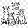 Beautiful Jaguar SVG Design A digital illustration of a jaguar in vector format, suitable for various uses such as design projects or craft cutting.