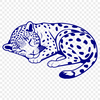 A sleeping big cat with distinctive spots, shown in vector format.