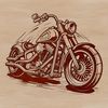 A vector graphic representation of a motorbike in various angles and positions.