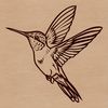Beautiful Mid-Fly Hummingbird Illustration A colorful illustration of a hummingbird in mid-flight, showcasing its iridescent feathers and long beak.