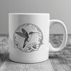 SVG Illustration of a Hummingbird among Blooms Illustrated hummingbird in floral surroundings, suitable for vector design projects.