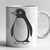 Adorable Penguin Vector Graphics A vector graphic design featuring a solitary penguin in a waddling stance.