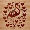 Flamingo Silhouette in Vibrant Colors A stylized illustration of a flamingo, featuring bold lines and vibrant colors.
