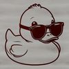 Stylish Duck Silhouette in Sunglasses A stylized duck illustration wearing sunglasses, suitable for vector design and cutting machine projects.