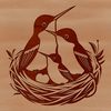 Hummingbird Silhouette Graphic A detailed vector graphic of a hummingbird perched on a branch.