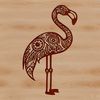 Wildlife Bird Graphic Design A colorful illustration of a Flamingo standing on one leg in its natural habitat.