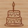 Beautiful Cake Design SVG A colorful illustration of a birthday cake with candles, suitable for crafting or design projects.