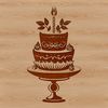 A colorful illustration of a birthday cake with candles and frosting, suitable for digital design projects.