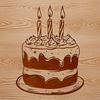 A colorful illustration of a birthday cake with multiple tiers and decorations.