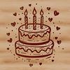 Sweet Celebration Cake Design A colorful birthday cake design with heart decorations, suitable for various digital projects and craft applications.