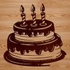 Traditional Birthday Cake Design An SVG design of a traditional birthday cake, ideal for crafting and digital projects.