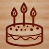 A colorful illustration of a birthday cake with candles lit, perfect for decorating or design projects.