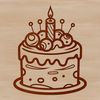 Layered Birthday Cake Design A simple birthday cake design made up of layers with frosting and candles on top.