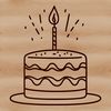 Colorful Cake Design SVG File A colorful illustration of a birthday cake with candles, perfect for adding a personal touch to parties and celebrations.