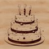 Beautiful Birthday Cake Graphics A vector design featuring a birthday cake surrounded by festive elements and patterns.