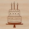 Colorful Birthday Cakes for Decoration A colorful illustration of a birthday cake with candles, perfect for decoration or design projects.