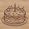 Free Birthday Cake Vector Art A colorful illustration of a birthday cake with candles and festive decorations.