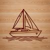 Motion Design Boat Icon A stylized illustration of a vessel in motion.