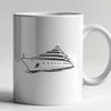 Line Art Yacht Design A simple line art illustration of a boat with a sleek design.