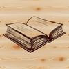 Illustration of a book with a cover and pages, suitable for educational and decorative purposes.