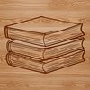 A vector illustration of an open book on a desk, suitable for educational and academic purposes.