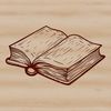 Educational Graphics with a Simple Book Design A simple illustration of a book with open pages, suitable for educational or personal projects.