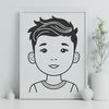 Colorful Character Vector Young boy standing in front of a colorful background, designed as a reusable vector template.