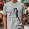Wedding Illustration in Vector Format A vector illustration of a happy couple exchanging vows on their wedding day.