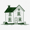 Home Design Vector Graphic A digital illustration of a single-family house in a simple design.