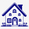 Simple Residential Vector Illustration A simple vector illustration of a residential house with clean lines and basic architectural features.