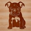A sitting bulldog breed dog, suitable for illustration or graphic design.
