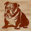 Bulldog Clip Art Illustration An illustration of a bulldog sitting on its haunches.