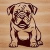 SVG Vector Dog Breed Graphic A sitting bulldog breed dog, suitable for vector design and clip art.