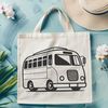 Vintage Style Bus Illustration A stylized illustration of a bus, suitable for vector art and design projects.