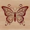 Beautiful Butterfly Clip Art for Crafting An ornate illustration of a colorful butterfly, suitable for gardening and craft projects.