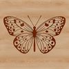 A colorful butterfly with intricate wings, suitable for use in gardening designs or as vector clip art.