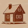 SVG Cabin Template for Craft Projects A cozy cabin illustration in vector format, suitable for digital and craft projects.